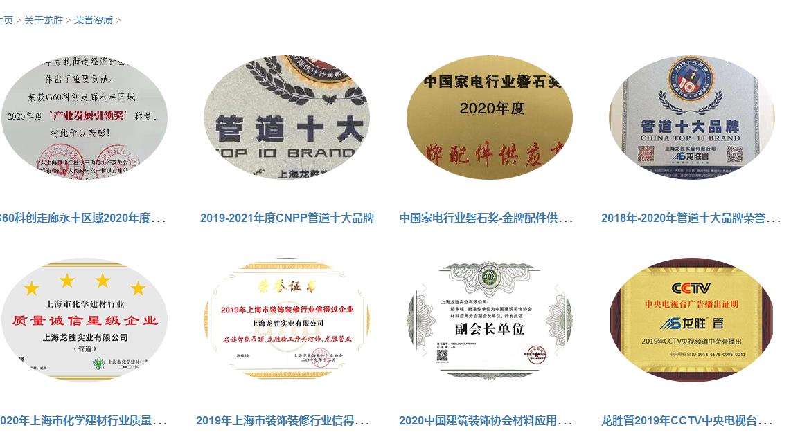 龙胜管道排行证书有吗？不止有，而且还有很多！